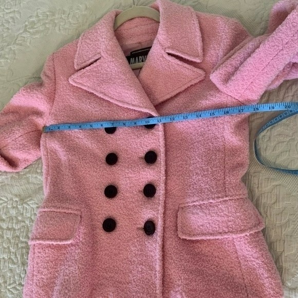 Marvin Richards size medium pink double breasted winter coat w black buttons - Picture 4 of 6
